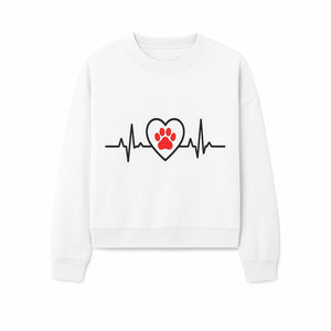 Pet Heartbeat Graphic T-Shirt | Love for Pets | Animal Heartbeat Design | Dog Cat Lover Gift | Cute Pet Apparel | Heart and Paw Print - Sweatshirt 1758347428483.jpg