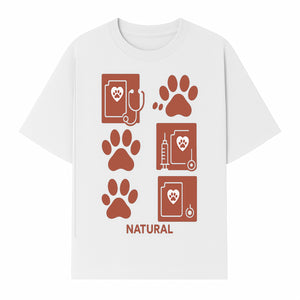 Pet Care Rubber Stamp Set - Paw Print & Vet Icons - Perfect for Dog Lover Crafts and Scrapbooking Projects - Natural Design - T-shirt 1758347428501.jpg