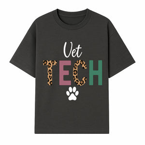 Vet Tech Neon Sign with Leopard Print Letters, Veterinary Decor, Animal Clinic Wall Art, Modern Pet Care Decoration - T-shirt 1758347428528.jpg