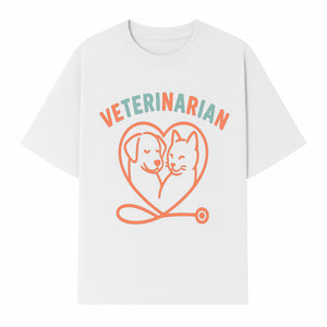 Veterinarian Love Art Print - Dog and Cat Heart Illustration for Pet Lovers - Animal Care Decor - T-shirt 1758347428646.jpg