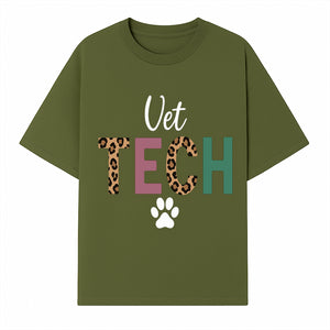 Vet Tech Neon Sign with Leopard Print Letters, Veterinary Decor, Animal Clinic Wall Art, Modern Pet Care Decoration - T-shirt 1758347428654.jpg