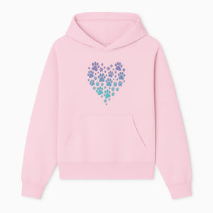 Heart-Shaped Paw Print Wall Art - Cute Pet Lover Decor for Dog and Cat Owners - Pastel Animal Design - Hoodie 1758347428712.jpg