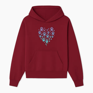 Heart-Shaped Paw Print Wall Art - Cute Pet Lover Decor for Dog and Cat Owners - Pastel Animal Design - Hoodie 1758347428839.jpg