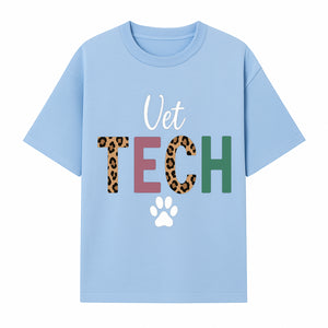 Vet Tech Neon Sign with Leopard Print Letters, Veterinary Decor, Animal Clinic Wall Art, Modern Pet Care Decoration - T-shirt 1758347428934.jpg