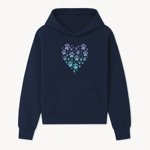 Heart-Shaped Paw Print Wall Art - Cute Pet Lover Decor for Dog and Cat Owners - Pastel Animal Design - Hoodie 1758347428991.jpg