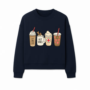 Cute Coffee and Pet-Themed Stickers Set - Vet Vibes Drink Art for Animal Lovers, Fun Home Decor and Gifts - Sweatshirt 1758347429030.jpg