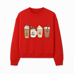 Cute Coffee and Pet-Themed Stickers Set - Vet Vibes Drink Art for Animal Lovers, Fun Home Decor and Gifts - Sweatshirt 1758347429155.jpg