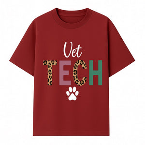Vet Tech Neon Sign with Leopard Print Letters, Veterinary Decor, Animal Clinic Wall Art, Modern Pet Care Decoration - T-shirt 1758347429218.jpg