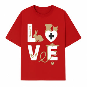Veterinary Love Decor: Heartwarming Wall Art for Pet Owners - Cute Rabbit, Dog, Cat, and Medical Symbols - T-shirt 1758347429254.jpg