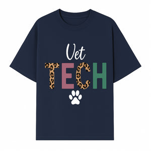Vet Tech Neon Sign with Leopard Print Letters, Veterinary Decor, Animal Clinic Wall Art, Modern Pet Care Decoration - T-shirt 1758347429334.jpg