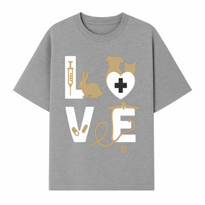 Veterinary Love Decor: Heartwarming Wall Art for Pet Owners - Cute Rabbit, Dog, Cat, and Medical Symbols - T-shirt 1758347429371.jpg