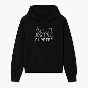 Pet Health Logo - Dog, Cat, Rabbit & Stethoscope Design - PureTee Veterinary Clinic Branding - Modern Pet Care Signage - Hoodie 1758347429416.jpg