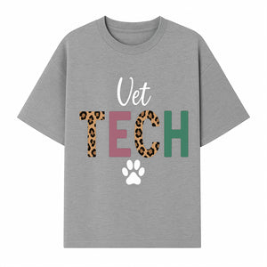 Vet Tech Neon Sign with Leopard Print Letters, Veterinary Decor, Animal Clinic Wall Art, Modern Pet Care Decoration - T-shirt 1758347429603.jpg