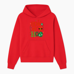 Festive Ho Ho Ho Christmas Wall Art with Snowflakes, Reindeer, and Santa Hat Design - Holiday Decor for Home or Office - Hoodie 1758347429614.jpg