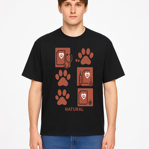 Pet Care Rubber Stamp Set - Paw Print & Vet Icons - Perfect for Dog Lover Crafts and Scrapbooking Projects - Natural Design - T-shirt 1758347429623.jpg