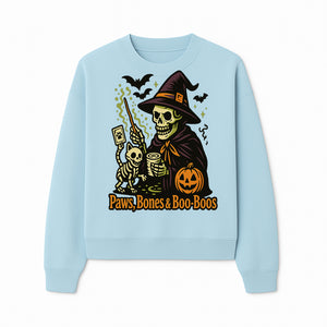 Skeleton Witch Halloween Decor - Paws, Bones & Boo-Boos - Spooky Pet-Themed Art Print for Halloween Celebrations - Sweatshirt 1758347429700.jpg