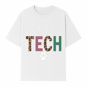 Vet Tech Neon Sign with Leopard Print Letters, Veterinary Decor, Animal Clinic Wall Art, Modern Pet Care Decoration - T-shirt 1758347429717.jpg