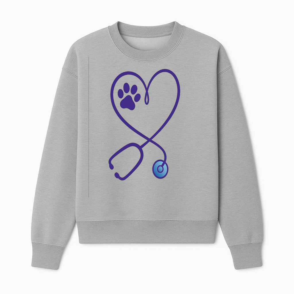 Pet Care Heart Stethoscope Graphic - Veterinarian Love Design for Animal Lovers, Perfect for Apparel, Accessories, or Home D cor - Sweatshirt 1758347429763.jpg