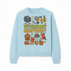 Veterinary Receptionist Art Print - Cute Animal Illustrations, Pet Care Theme, Perfect Gift for Animal Lovers and Vet Professionals - Sweatshirt 1758347429938.jpg