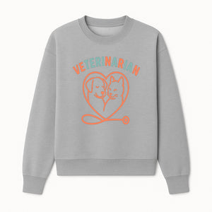 Veterinarian Love Art Print - Dog and Cat Heart Illustration for Pet Lovers - Animal Care Decor - Sweatshirt 1758347429998.jpg
