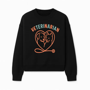 Veterinarian Love Art Print - Dog and Cat Heart Illustration for Pet Lovers - Animal Care Decor - Sweatshirt 1758347430133.jpg