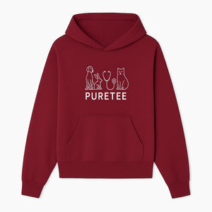 Pet Health Logo - Dog, Cat, Rabbit & Stethoscope Design - PureTee Veterinary Clinic Branding - Modern Pet Care Signage - Hoodie 1758347430180.jpg