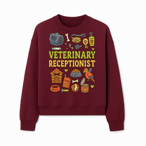 Veterinary Receptionist Art Print - Cute Animal Illustrations, Pet Care Theme, Perfect Gift for Animal Lovers and Vet Professionals - Sweatshirt 1758347430231.jpg