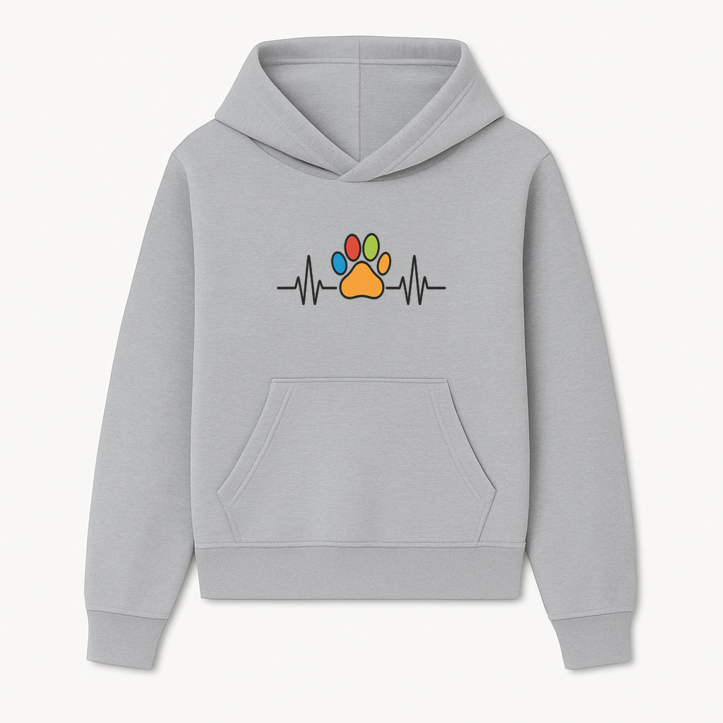 Colorful Paw Print with Heartbeat Design - Pet Lover's Wall Art, Canvas Print, Home Decor, Dog/Cat Owner Gift, Veterinary Theme - Hoodie 1758347430277.jpg
