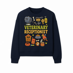 Veterinary Receptionist Art Print - Cute Animal Illustrations, Pet Care Theme, Perfect Gift for Animal Lovers and Vet Professionals - Sweatshirt 1758347430380.jpg