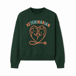 Veterinarian Love Art Print - Dog and Cat Heart Illustration for Pet Lovers - Animal Care Decor - Sweatshirt 1758347430403.jpg