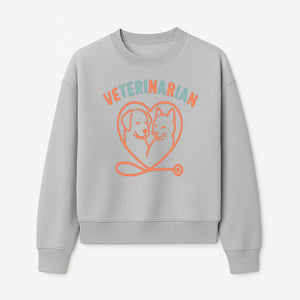 Veterinarian Love Art Print - Dog and Cat Heart Illustration for Pet Lovers - Animal Care Decor - Sweatshirt 1758347430556.jpg