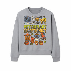 Veterinary Receptionist Art Print - Cute Animal Illustrations, Pet Care Theme, Perfect Gift for Animal Lovers and Vet Professionals - Sweatshirt 1758347430641.jpg