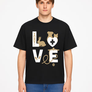 Veterinary Love Decor: Heartwarming Wall Art for Pet Owners - Cute Rabbit, Dog, Cat, and Medical Symbols - T-shirt 1758347430664.jpg