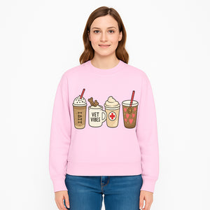 Cute Coffee and Pet-Themed Stickers Set - Vet Vibes Drink Art for Animal Lovers, Fun Home Decor and Gifts - Sweatshirt 1758347430670.jpg