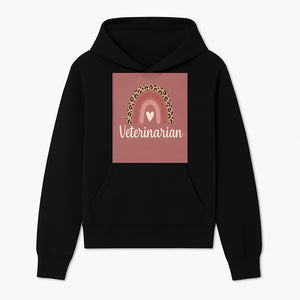 Veterinarian Rainbow Graphic Tee | Cute Animal Lover Shirt | Leopard Print Design | Pet Care Apparel | Gifts for Vet Professionals - Hoodie 1758347430685.jpg