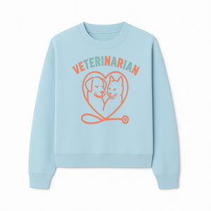 Veterinarian Love Art Print - Dog and Cat Heart Illustration for Pet Lovers - Animal Care Decor - Sweatshirt 1758347430707.jpg