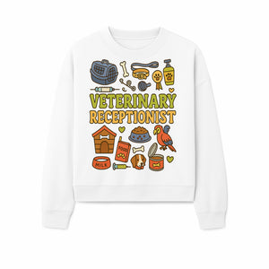 Veterinary Receptionist Art Print - Cute Animal Illustrations, Pet Care Theme, Perfect Gift for Animal Lovers and Vet Professionals - Sweatshirt 1758347430771.jpg