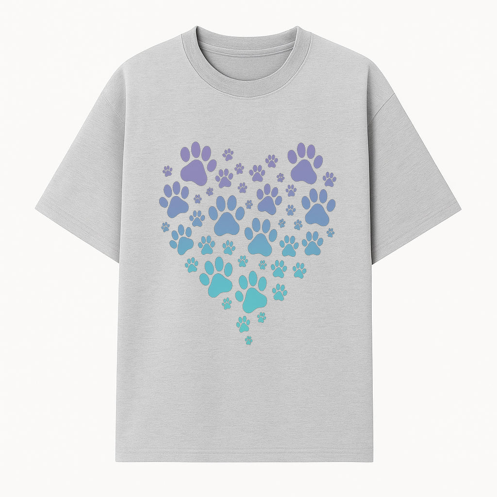 Heart-Shaped Paw Print Wall Art - Cute Pet Lover Decor for Dog and Cat Owners - Pastel Animal Design - T-shirt 1758347430830.jpg
