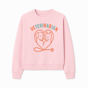 Veterinarian Love Art Print - Dog and Cat Heart Illustration for Pet Lovers - Animal Care Decor - Sweatshirt 1758347430834.jpg