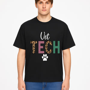 Vet Tech Neon Sign with Leopard Print Letters, Veterinary Decor, Animal Clinic Wall Art, Modern Pet Care Decoration - T-shirt 1758347430845.jpg
