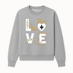 Veterinary Love Decor: Heartwarming Wall Art for Pet Owners - Cute Rabbit, Dog, Cat, and Medical Symbols - Sweatshirt 1758347430922.jpg