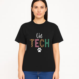 Vet Tech Neon Sign with Leopard Print Letters, Veterinary Decor, Animal Clinic Wall Art, Modern Pet Care Decoration - T-shirt 1758347430979.jpg