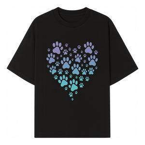 Heart-Shaped Paw Print Wall Art - Cute Pet Lover Decor for Dog and Cat Owners - Pastel Animal Design - T-shirt 1758347430983.jpg