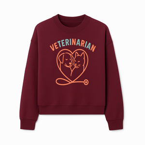 Veterinarian Love Art Print - Dog and Cat Heart Illustration for Pet Lovers - Animal Care Decor - Sweatshirt 1758347430983.jpg