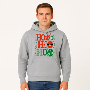 Festive Ho Ho Ho Christmas Wall Art with Snowflakes, Reindeer, and Santa Hat Design - Holiday Decor for Home or Office - Hoodie 1758347431042.jpg