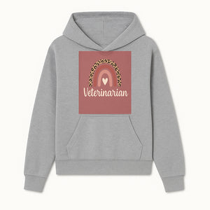 Veterinarian Rainbow Graphic Tee | Cute Animal Lover Shirt | Leopard Print Design | Pet Care Apparel | Gifts for Vet Professionals - Hoodie 1758347431091.jpg