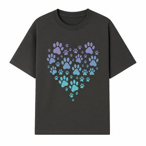 Heart-Shaped Paw Print Wall Art - Cute Pet Lover Decor for Dog and Cat Owners - Pastel Animal Design - T-shirt 1758347431136.jpg