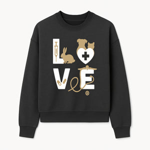 Veterinary Love Decor: Heartwarming Wall Art for Pet Owners - Cute Rabbit, Dog, Cat, and Medical Symbols - Sweatshirt 1758347431151.jpg