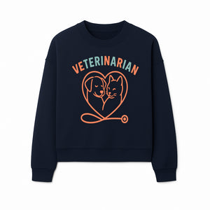 Veterinarian Love Art Print - Dog and Cat Heart Illustration for Pet Lovers - Animal Care Decor - Sweatshirt 1758347431154.jpg