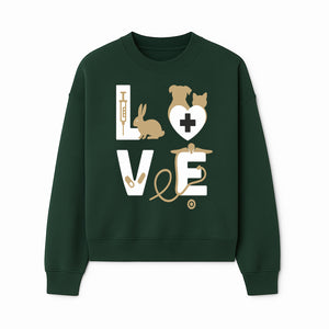 Veterinary Love Decor: Heartwarming Wall Art for Pet Owners - Cute Rabbit, Dog, Cat, and Medical Symbols - Sweatshirt 1758347431278.jpg